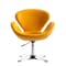 Manhattan Comfort Raspberry Faux Leather Adjustable Swivel Chair in Yellow and Polished Chrome AC038-YL - alternate 6